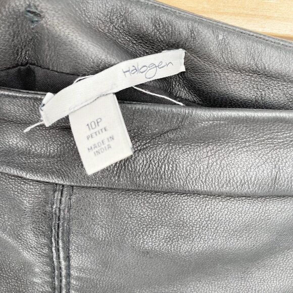 Halogen Leather and Ponte Knit Panel Pencil Skirt in Black Women's 10 Petite - Picture 5 of 6